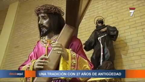 Preparativos del traslado del Cristo de los Toreros en Murcia